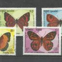 1990.- Kambodzsa - Pillangó sor - pecsételt