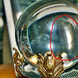 200 éves Antik, bizonyított,  kristály jósgömb, jós gömb, kristálygömb.